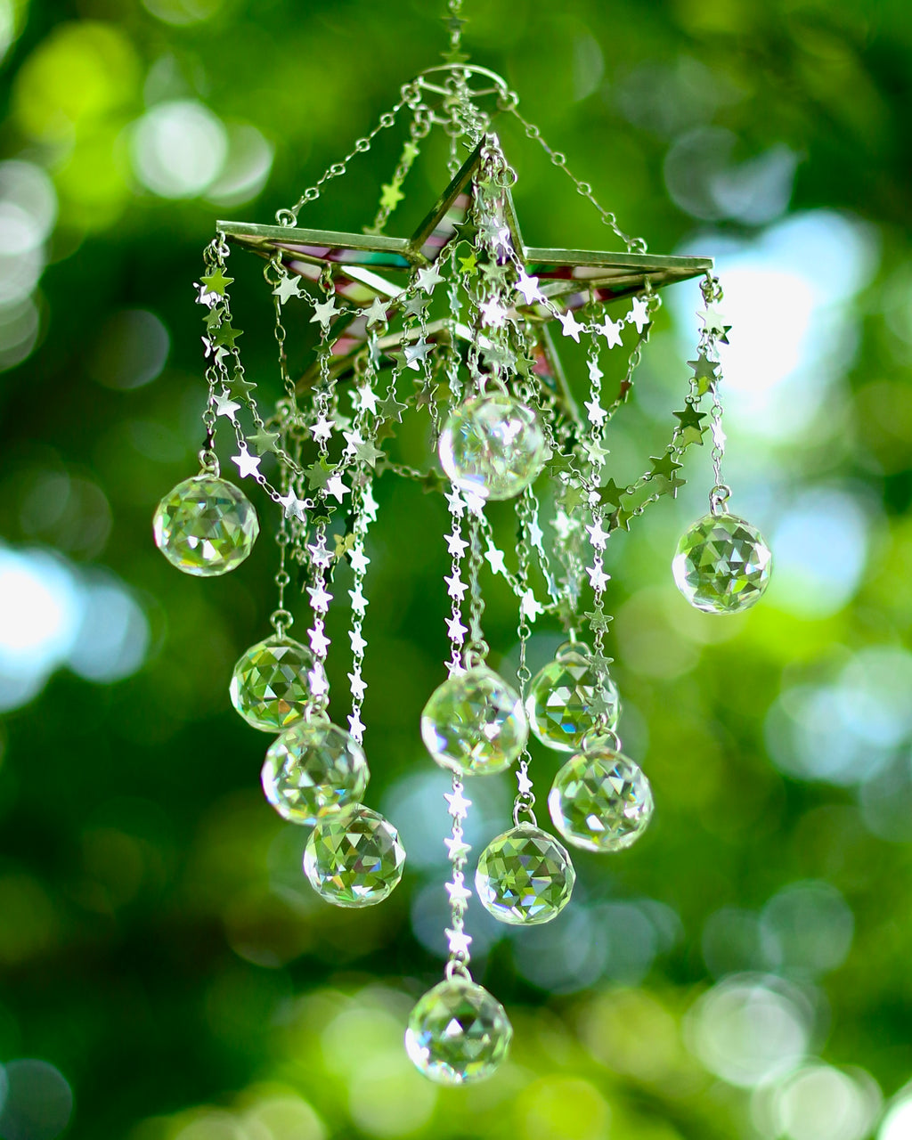 Stained Glass Crystal Chandelier - Multicolor