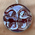 Moon Face Jewel Necklace - Red