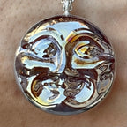 Moon Face Jewel Necklace - Red Iridescent (B)