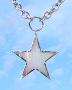 Iridescent White Star Necklace