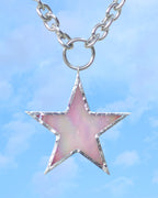 Iridescent Pink Star Necklace
