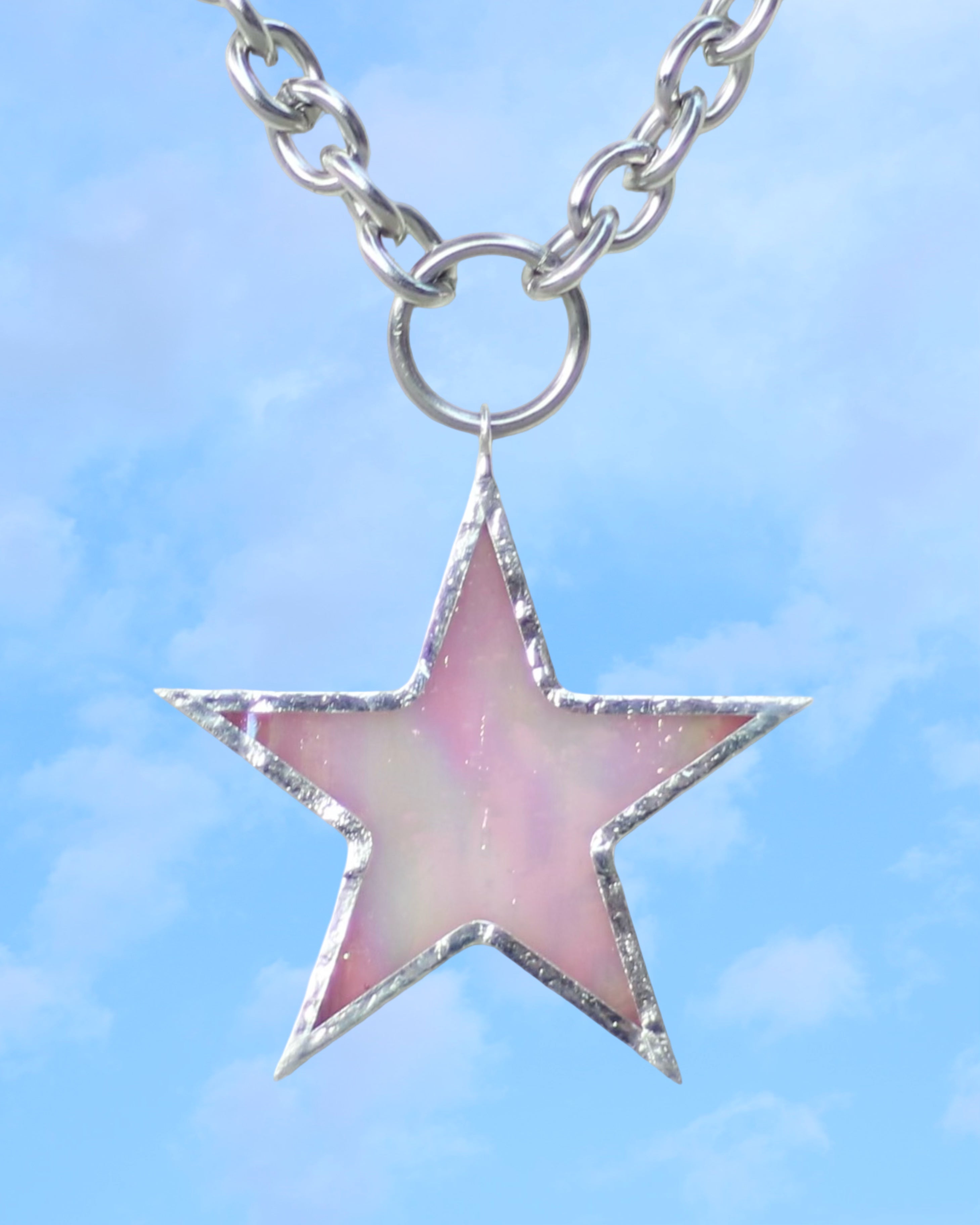 Iridescent Pink Star Necklace