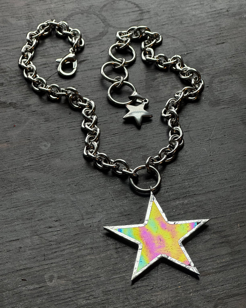 Iridescent Pink Star Necklace