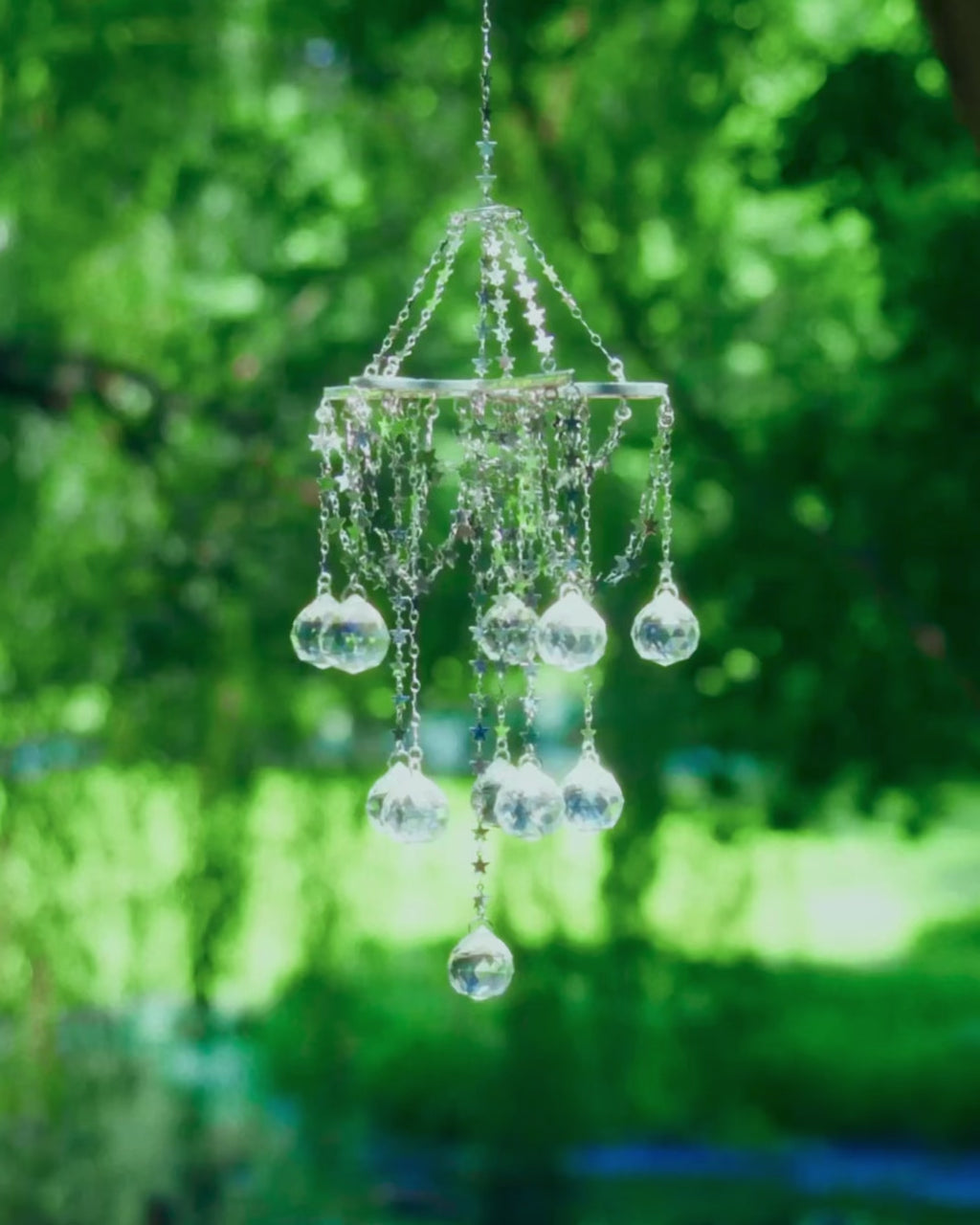 Stained Glass Crystal Chandelier - Multicolor